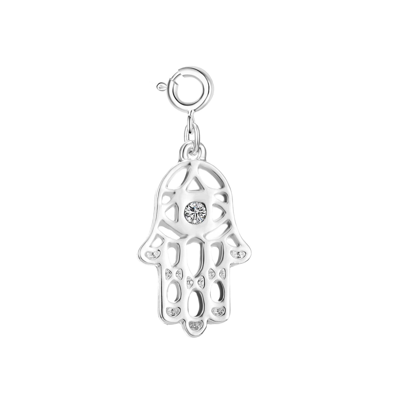 Philip Jones Hamsa Hand Charm Created with Zircondia® Crystals
