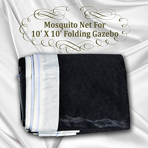 BenefitUSA Replacement Mosquito Netting for 10' x 10' Gazebo, Zippered Mesh Sidewalls Only, Pack of 4 (10' L X 6.4' W for 10' x 10' Gazebo, Ecru)