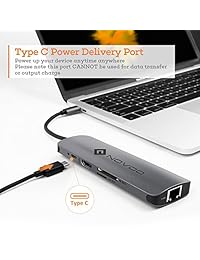 UBS C adaptador de red, novoo USB C a Gigabit Ethernet Puerto RJ45 adaptador de red, 10 100 1000 Mbps, compatible para MacBook Pro 2016, XPS, Chromebook Pixel y más