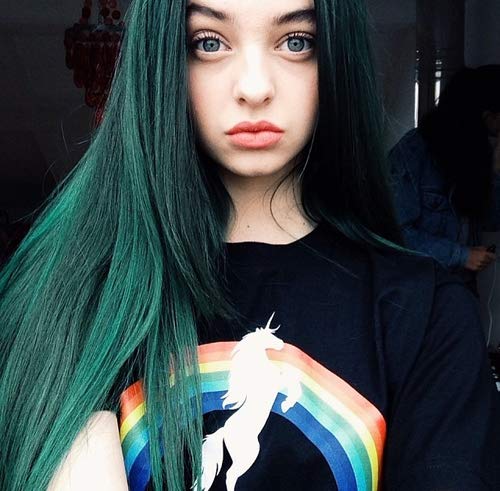 Misswig Synthetic Wigs Long Straight Ombre Wig Heat Resistant Fiber Dark Green Black Roots Full Wigs For Black Women With Wig Cap