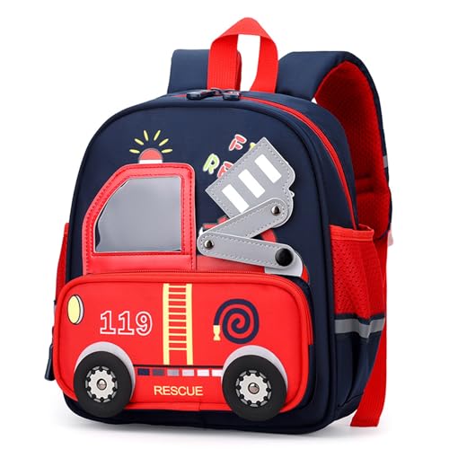 PROTAURI Children's Backpack with Chest Straps, 360° Reflective Waterproof and Lightweight, Children's Backpack Passend für DIN A4 2-6 Jahre, 10.6 L, Navy blue, Traditional Backpacks