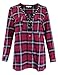 Ladies' Code Women's Long Sleeve Lace Up Front Plaid Shirt with Buttons