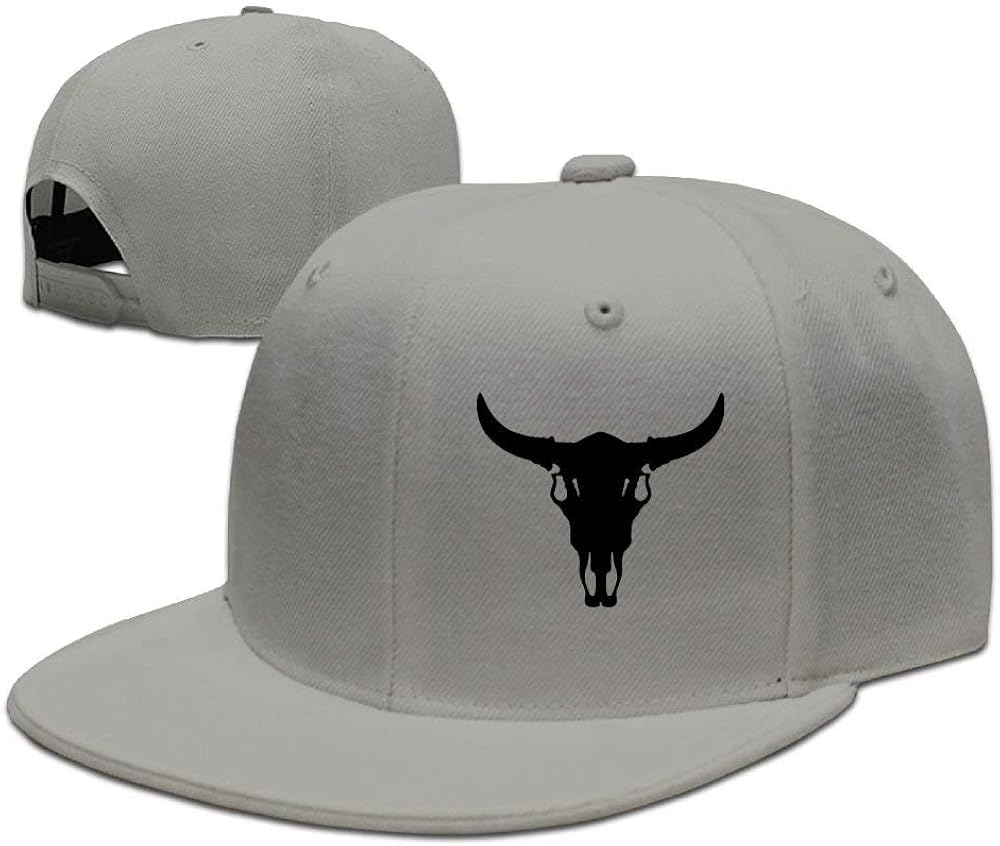 asagooder Cow Skull Unisex Snapback Adjustable Flat Bill Baseball Cap