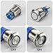 APIELE 19mm Latching Push Button Switch 12V DC Angel Eye Halo Ring LED Metal 0.74