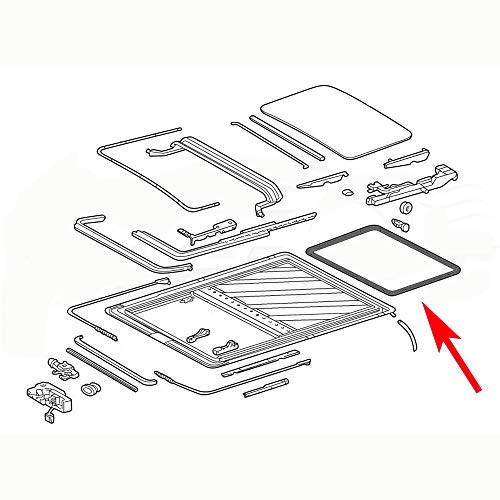 Sunroof Sliding Seal for Mercedes-Benz E CLass W124 C Class W201 W202 W203 A1247800298 - Thumbnail 4
