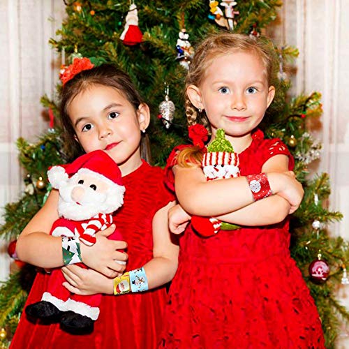 image for ThinkMax Christmas Slap Bracelets Party Favors Pack Colorful Retro Sla