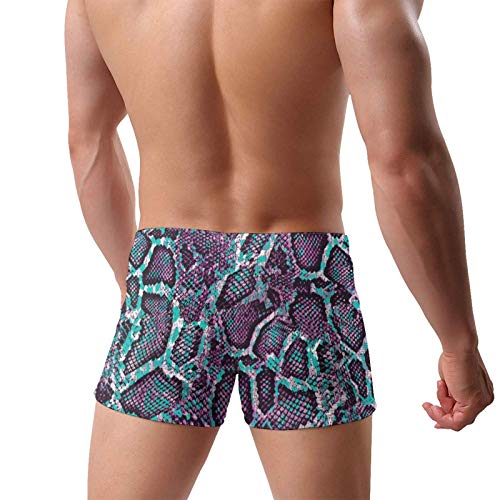 513a6 5SQwL Traje de baño para hombre con estampado de serpiente azul y morado Traje de baño para hombre con estampado de serpiente azul y morado - Imagen 5