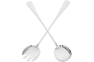Ipetboom Extended Salad Fork and Slotted Spoon Set 11.02In Stainless Steel Long Handle Serving Utensils for Buffet Parties Co