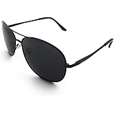 J+S Premium Military Style Classic Aviator Sunglasses, Polarized, 100% UV protection for Men Women