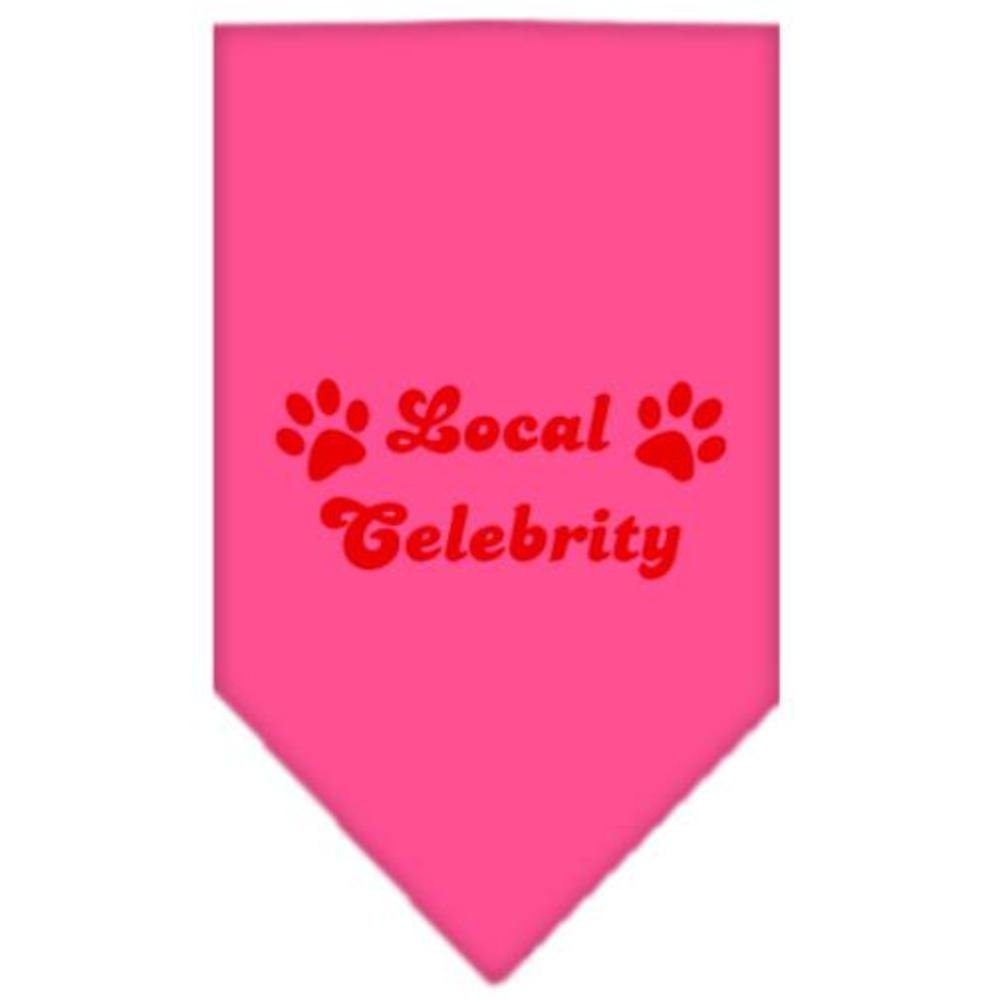 Mirage Local Celebrity Screen Print Dogs Bandana, Large, Bright Pink