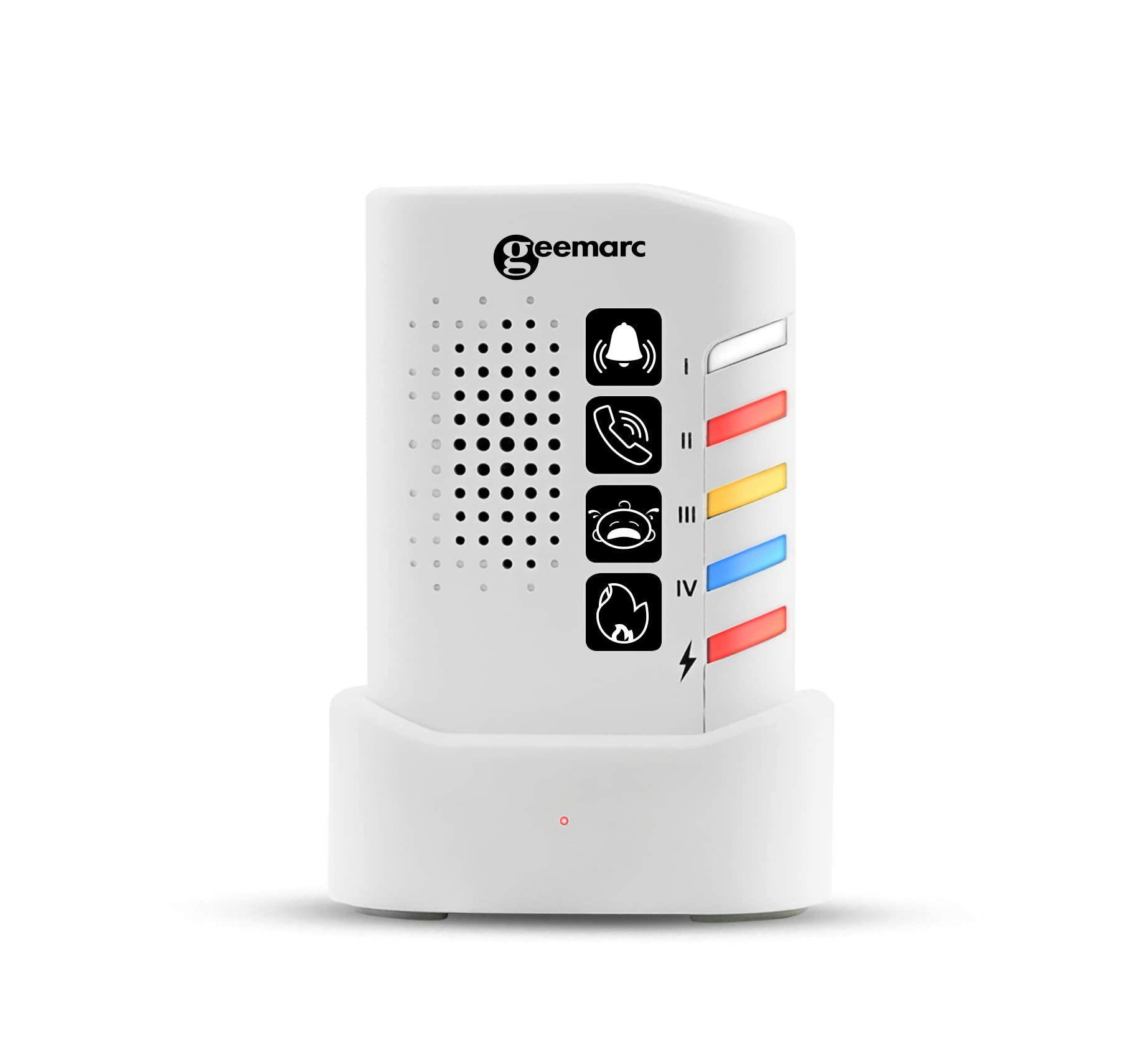 Geemarc Amplicall 150 - Portable Receiver for Home Alert System with Loud Alarm and Built-in Shaker - Works as Doorbell and Phone Ringer Amplifier, Sound Detector, and SOS Alarm - For Hearing Impaired