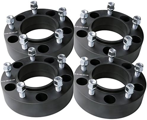4pcs Black (2") Toyota Tundra 5x150 to 5x150 Hubcentric Wheel Spacers Adapters 5 Lug 14x1.5 Studs Hub Bore 110mm Billet Aluminum 6061 T6