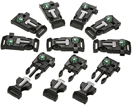 Lixada 10Pcs Emergency Whistle Buckle