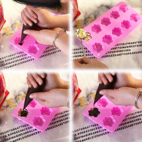 Cozihom Dog Paw Shaped Silicone Molds, 10 Cavity, Food Grade, FDA Approved, BPA Free for Chocolate, Candy, Cake, Pudding, Jelly. 4 Pcs