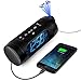 DGHunter Projection Alarm Clock Radio, Digital Clock with FM Radio, USB Charging, Dual Alarm, Battery Backup, Snooze Function, Sleep Timer & 1.6” LED Display with Dimmer, Indoor Temperature