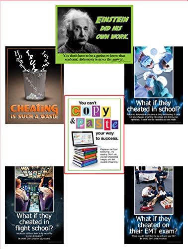 Academic Integrity Poster Set - No Cheating Series of 6 Laminated Posters