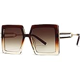 AIEYEZO Oversized Sunglasses for Women Square Fashion Big Large Frame Sun Glasses UV400 Protection