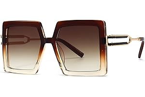 AIEYEZO Oversized Sunglasses for Women Square Fashion Big Large Frame Sun Glasses UV400 Protection