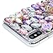 iPhone X Case, iPhone Xs Case, Mavis's Diary Full Edge Protective Plastic Case, 3D Handmade Crystal Clear Bling Full Diamonds Colorful Shiny Rhinestone Flowers Hard PC Cover