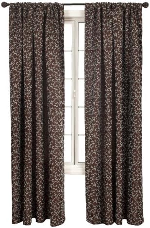 Diplomat Decor Morrison Scroll 84-Inch Rod Pocket Panel, Blue Chocolate