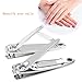 2 Pcs Sharp Metal Fingernail Nail Clippers Cutters Silver Tone