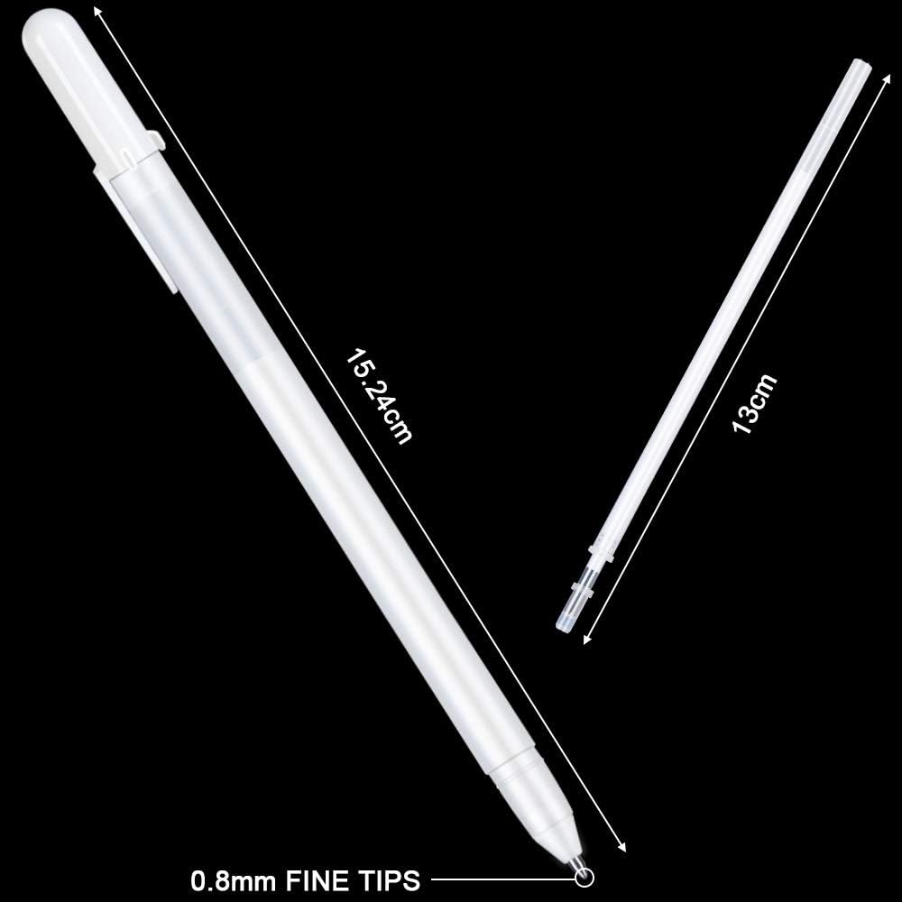 Vicloon White Gel Pen, 13 Pcs White Ink Pen Set - Image 3