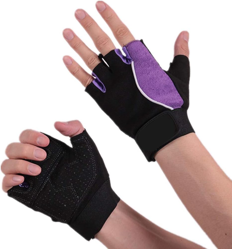purple cycling gloves