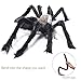 Halloween Large Spider Decoration, Jumbo Horror Skeleton Spider Prank Prop with Vivid Red Eyes and Scarf Foam Props for Indoor Outdoor Yard Scary Realistic Araneid Hallowmas Party Supplies Décor