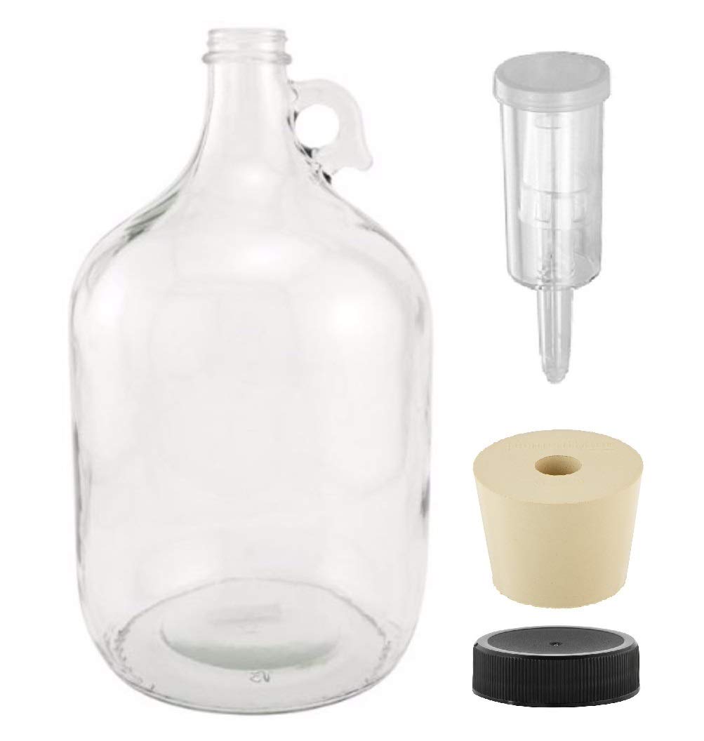North Mountain Supply 1G38ST3P1 1 Gallon Glass Fermenting Jug