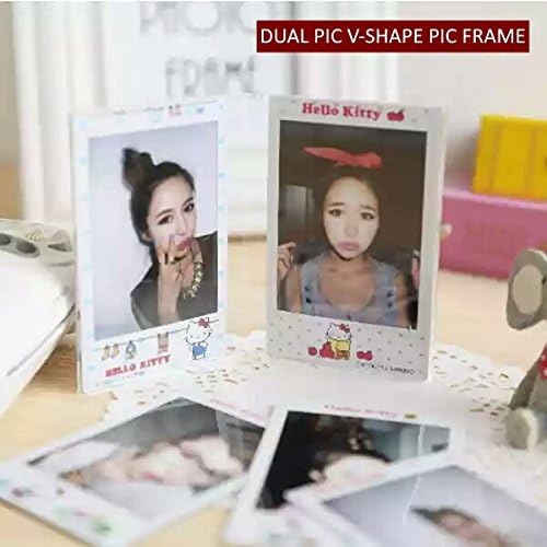 Judacom 3-inch Clear Acrylic V-Shape Double Photo Frame for Fujifilm Instax Mini Photos &amp; Kodak Mini Photos (V-Shape 3-Pack)