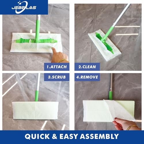 JEBBLAS Dry Mop Refills Disposable Sweeper Dusting Cloths Dry Sweeping Cloth Hardwood Floor Mop Cleaner Cloth Refill Dry Mopping Pads Wipes for Floor Mop(White, 30x 22cm,120Count)