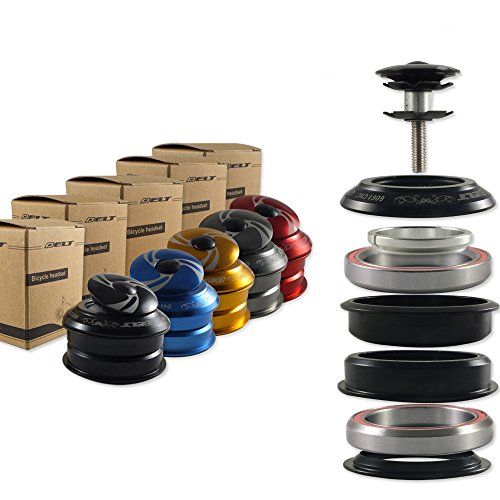 Shoptourismkit 1set 1-1/8" MTB Mountain Road Cycling Fixed gear Bike Bicycle Threadless Headset Spacers Caps For 28.6 X 44X30mm 2 Bearings (Black)