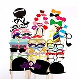 ZeroShop(TM) 58Pcs Colorful Props On A Stick Mustache Libs Bow Tie Hats Photo Booth Party Fun Wedding Favor Christmas Birthday Favor