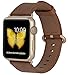 PEAK ZHANG Compatible with Apple Watch Band, 38mm 40mm Women Top Grain Leather Strap for iWatch Series 5,4,3,2,1 (Caramel+Champagne Gold Clasp, 38mm 40mm S/M)