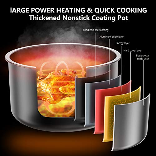 MOOSOO Pressure Cooker Air Fryer Combos, 6 Quart 1500W Electric