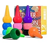 MiMoo Finger Crayons for Toddlers, 12 Colors Finger Paint Palm Grip Crayons for Babies Toddler Crayons Washable Finger Paint Non toxic Crayons, Kids, Children, Boys and Girls