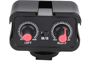 NEUFDAY Camera Mic Audio Mixer,WS-V2 2 Channel Universal Microphone Audio Adapter Mixer with 3.5mm Inputs for DSLR Cameras