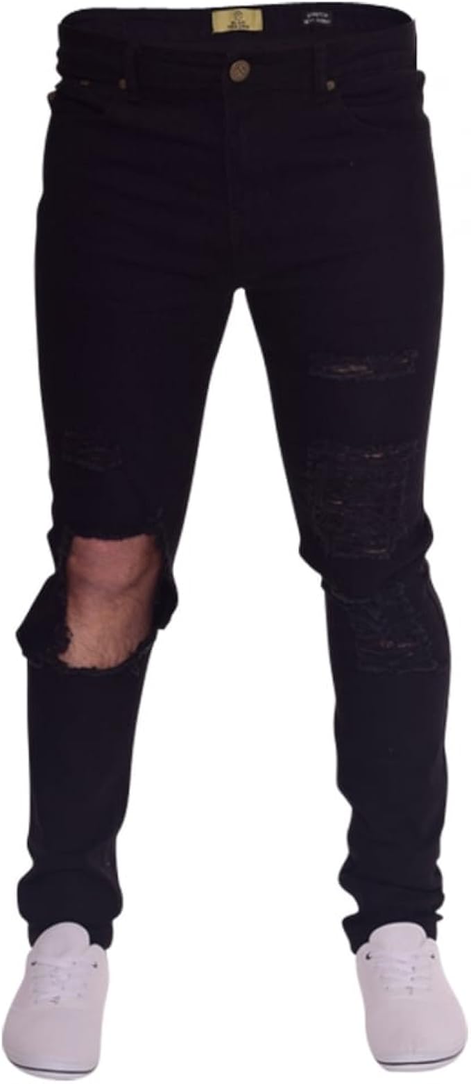 mens skinny jeans with knee rips