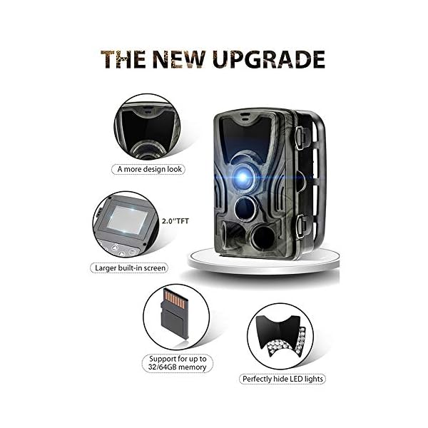 LXYDD Wildkamera Fotofalle 16MP 1080P HD Jagdkamera Nachtsicht Bewegungsmelder IP65 Wasserdichter＆ Staubdicht120… – Bild 6
