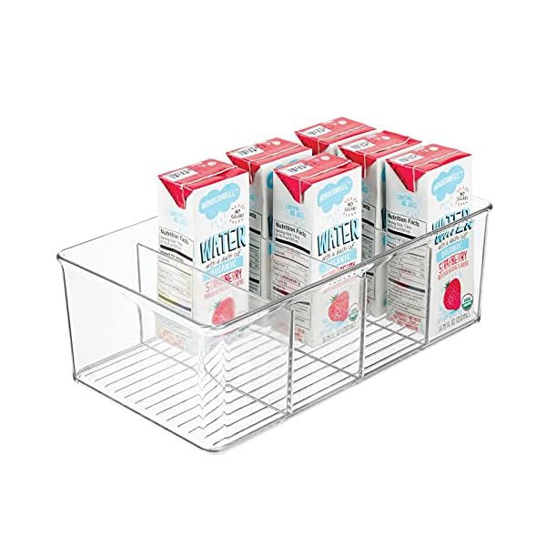 mDesign-Food-Storage-Container--Kitchen-Storage-Box-Divided-into-4-Compartments--Kitchen-Organiser-for-Spices-Jars-Packets-and-More--Clear mDesign Food Storage Container — Kitchen Storage Box Divided into 4 Compartments — Kitchen Organiser for Spices, Jars…