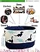 LANGYASHAN Oval Storage Basket Collapse Canvas Fabric Cartoon Storage Bin with Handles for Organizing Home Kitchen Boys and Girls Toy Office Closet Shelf Baskets (Dinosaur)