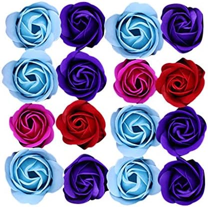 Epigeon Home Decoration Valentine's Day 4pc Rose soap flower Birthday Gift Wedding decoration Artificial flower Scented Bath Body Petal Rose Flower Soap Wedding Decoration Best Gift Box