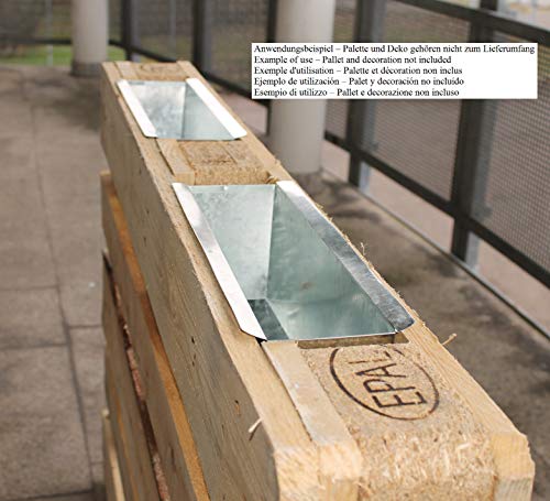 Paletten Blumenkasten Einsatz 12er Set Grün I Paletten-Pflanzkasten für Europalette aus Metall – Bild 8