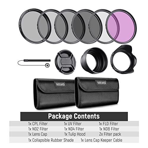 Neewer 58MM Lens Filter Accessory Kit (UV, CPL, FLD) for CANON EOS Rebel T5i T4i T3i T3 T2i T1i XT XTi XSi SL1 DSLR Cameras