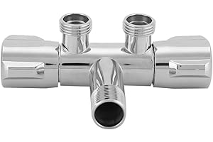 MUMUSUKI Copper Double Switch Outlet Angle Valve Diverter Valve Adapter Connector Toilet Bidet Shower Faucet Bathroom Accessories G1/2