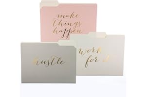Graphique Designer “Make Things Happen” File Folders | Set of 9 (3 Designs) | Letter Size Organizers | Decorative Office Supp