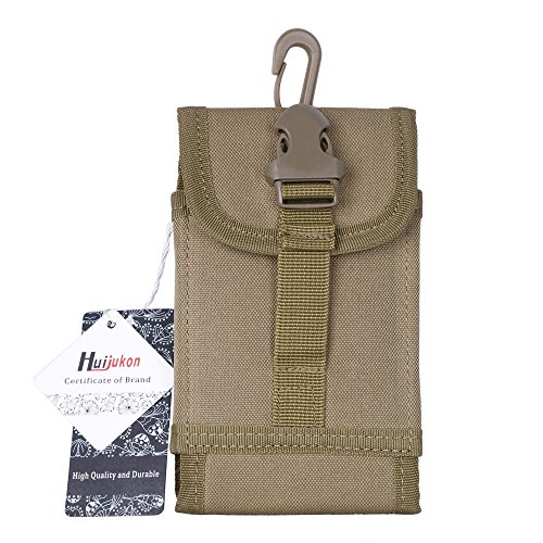 Huijukon MOLLE Tactical Smartphone Pouch Quick Release Buckle Phone Holster for 4.7" iPhone 7 5.5" iPhone 7 Plus Galaxy S7 Note4 (Tan)