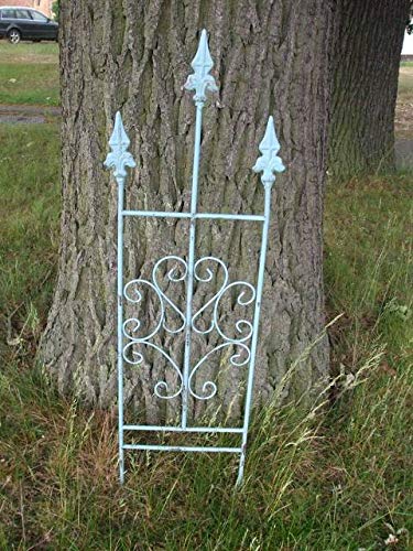Traumschönes, Verziertes Rankgitter, Rankhilfe, Eisen, massiv, türkis