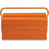 Beta C20L Five-Section Cantilever Metal Tool Box, 21.65&rdquo; &times; 7.87&rdquo; &times; 8.27&rdquo; | Heavy-Duty Steel Construction | Lockable | Portable Tool Storage with Fold-Down Handle | Orange | 55 lb Capacity