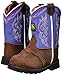 John Deere JD1158 Pull-On Boot (Toddler), Dark Brown Leather/Purple, 7 M US Toddler
